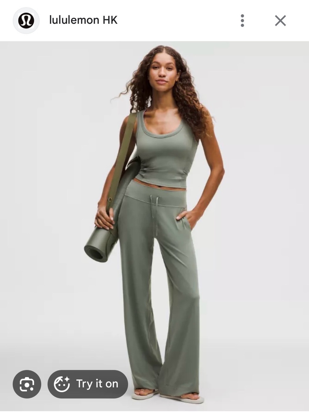 lululemon athletica Sage Green Wide-Leg Yoga Pants